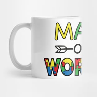 Mama Of a Worrier, Motivation, Cool, Support, Autism Awareness Day, Mom of a Warrior autistic, Autism advocacy Mug